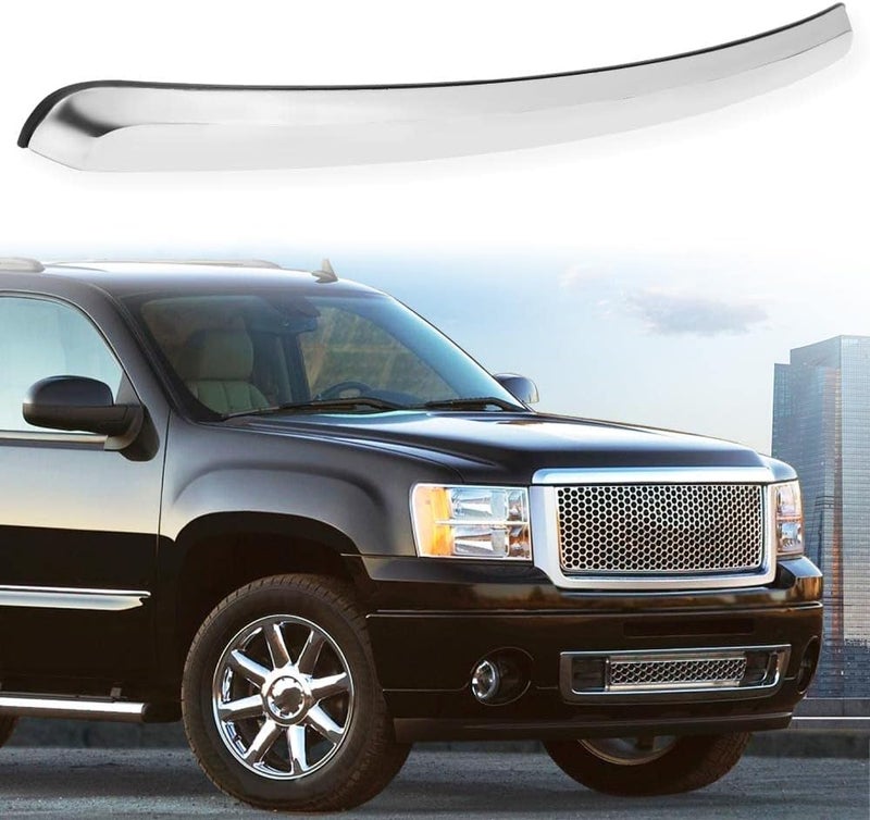 GPLUS Hood Molding Trim Moulding Chrome Compatible with GMC Sierra 1500 2007-2013/ Sierra 2500 HD 3500 HD 2007-2010 Replacement for GM1235109 10385156 - Image 2